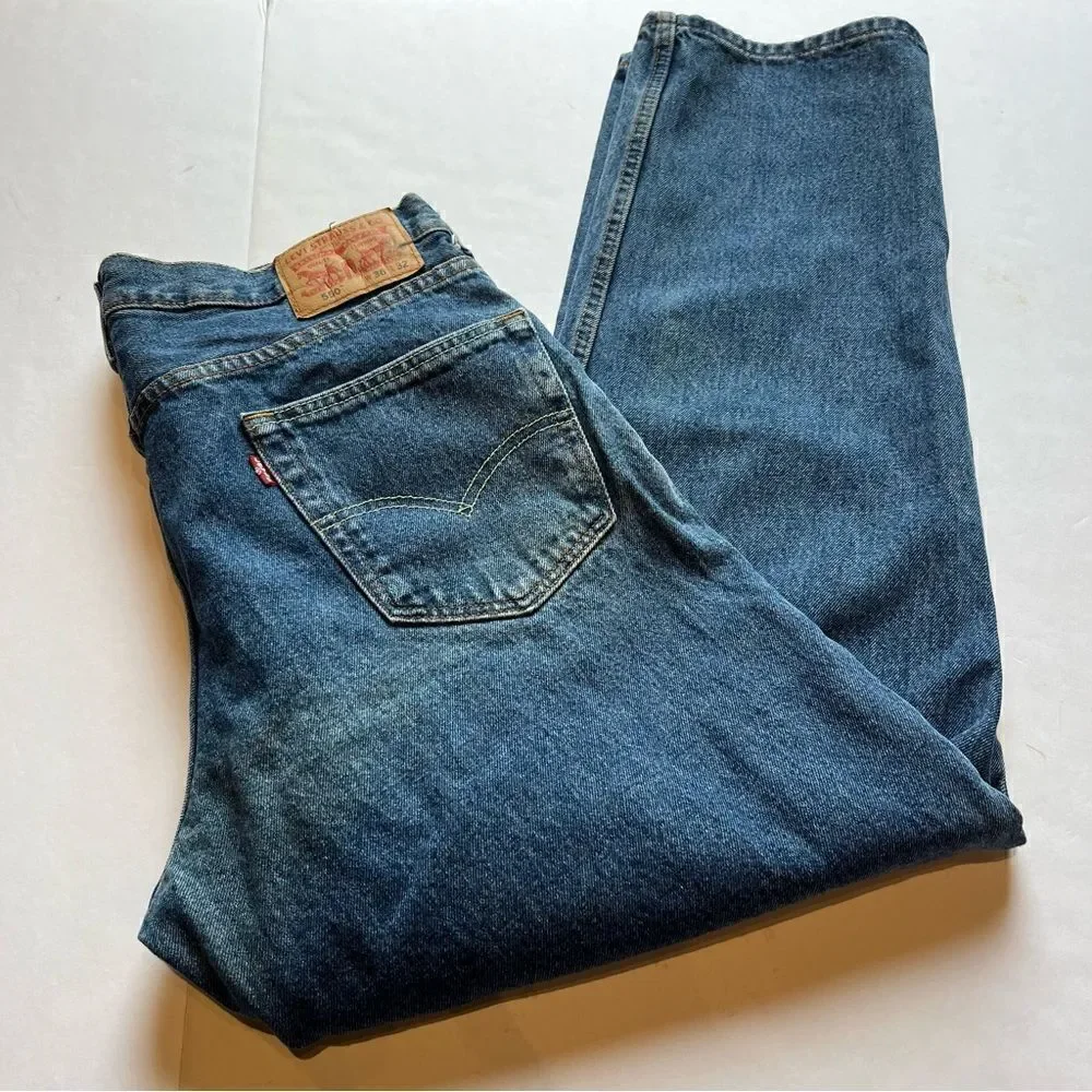 Levi's Men's Faded Blue Jeans 550 Size W36 L32